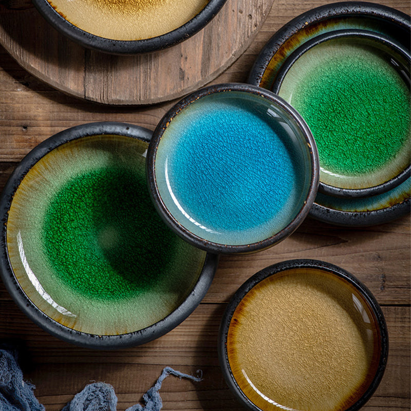 Creative Kiln Ice Cracked Glaze Ceramic Plate Saucer