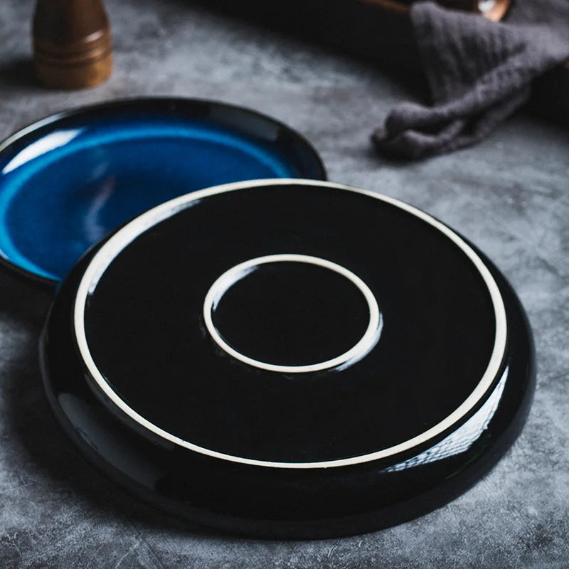 4size Tray for Decoration Blue Dishes