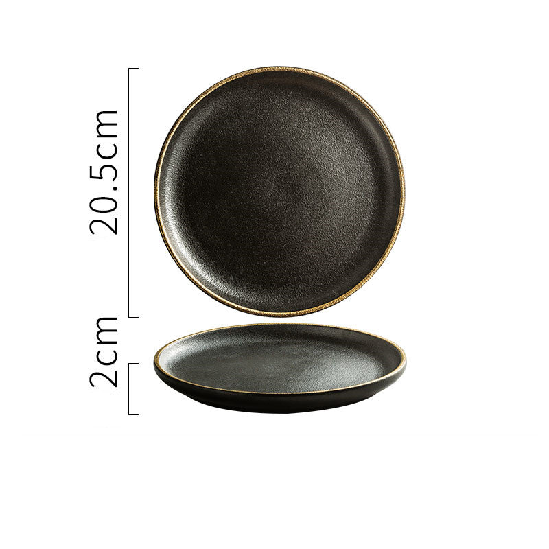 Creative Frosted Black Simple Fashion Ceramic Plate