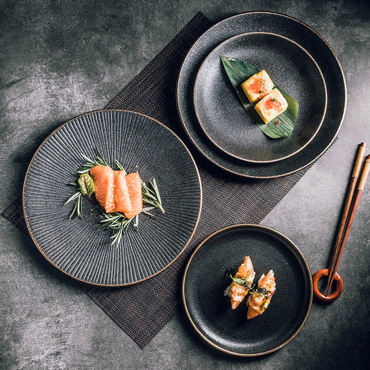Creative Frosted Black Simple Fashion Ceramic Plate